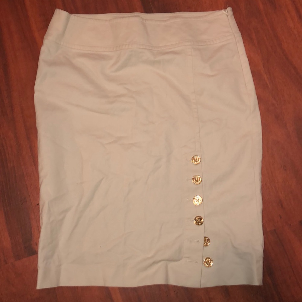 Cream pencil skirt